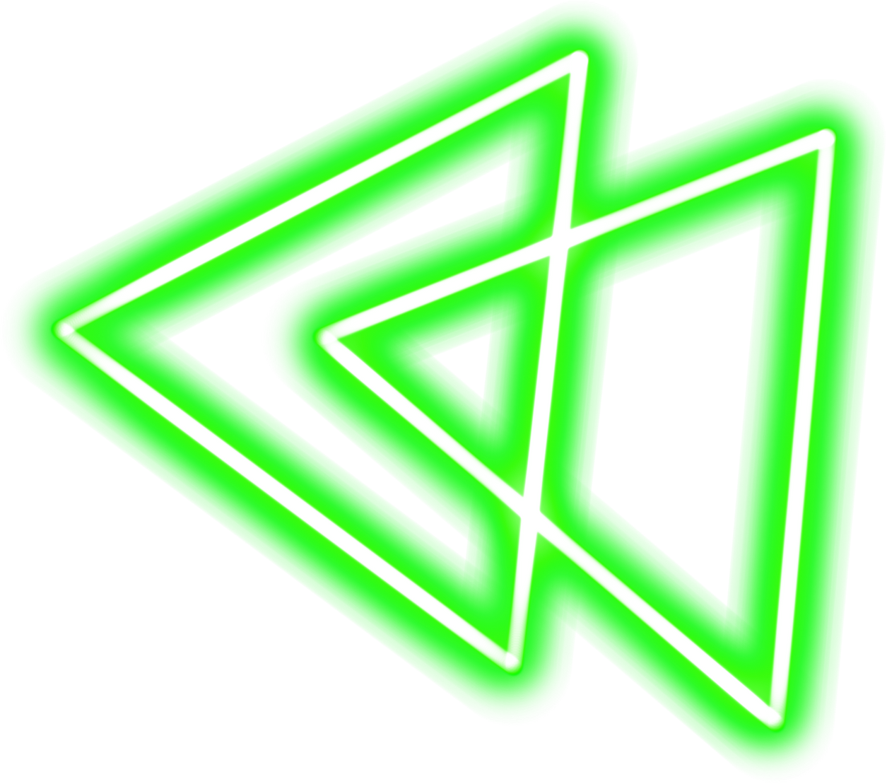 Green neon triangles